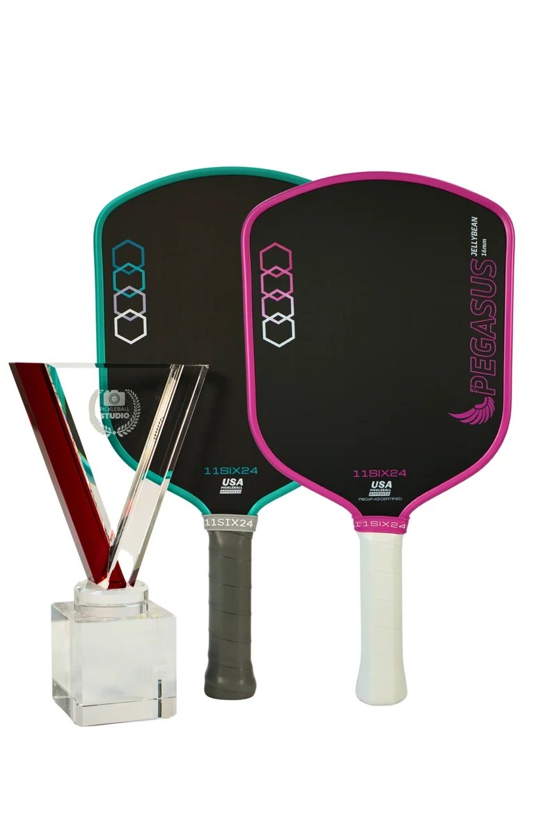 11SIX24 Pegasus Jelly Bean 8oz 16mm pickleball paddle — CFC (Toray T700 raw carbon fiber + fiberglass) face