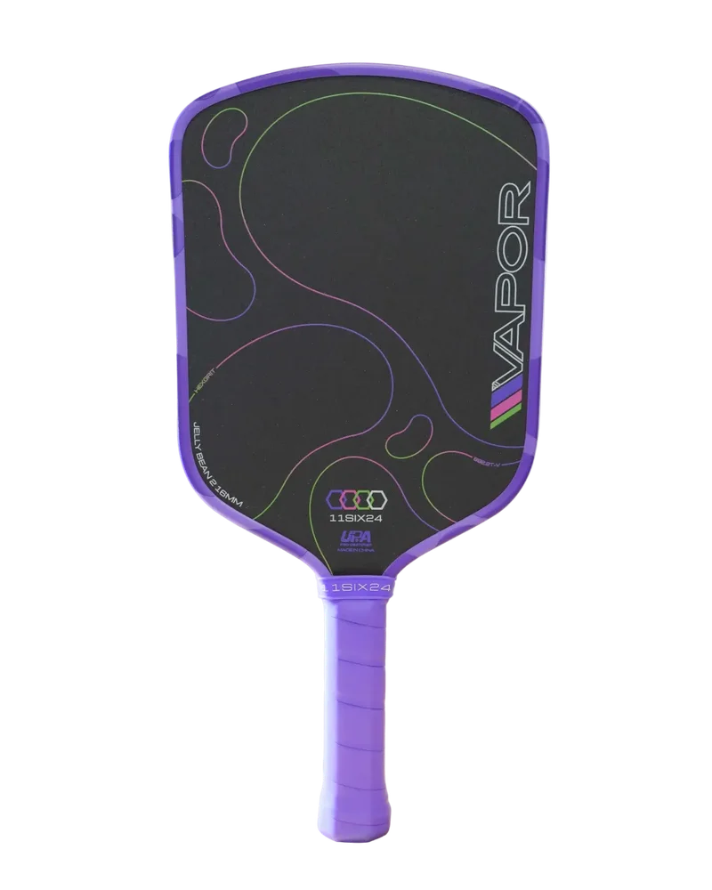 11SIX24 Vapor Jelly Bean 2 8oz 16mm pickleball paddle — HexGrit face