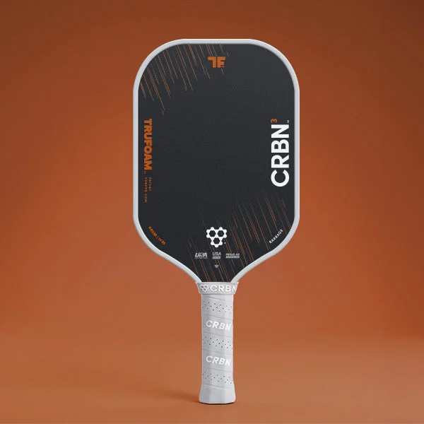 CRBN TruFoam Barrage 3 Elongated 14mm 7.9oz 14mm pickleball paddle — Toray T700 raw carbon fiber face