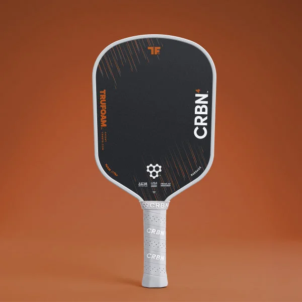 CRBN TruFoam Barrage 4 Hybrid 14mm 7.8oz 14mm pickleball paddle — T700 raw carbon fiber face