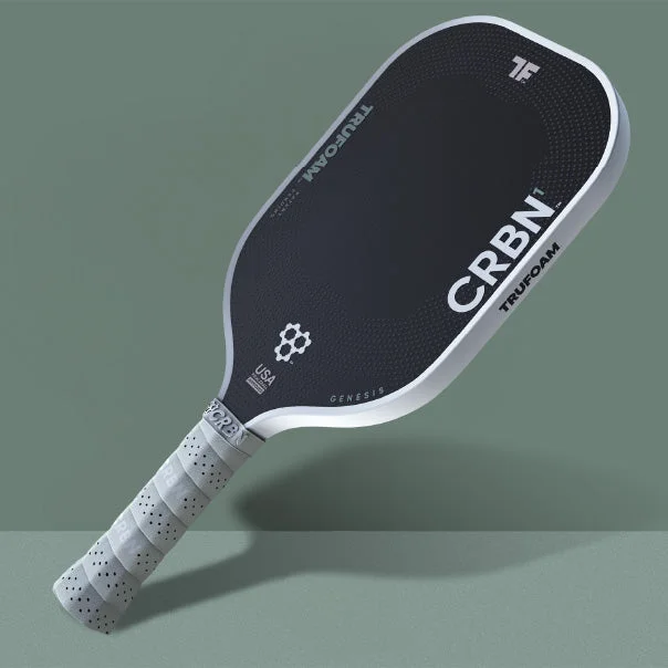 CRBN TruFoam Genesis 1 7.9oz 14mm pickleball paddle — T700 raw carbon fiber with fiberglass reinforcement face