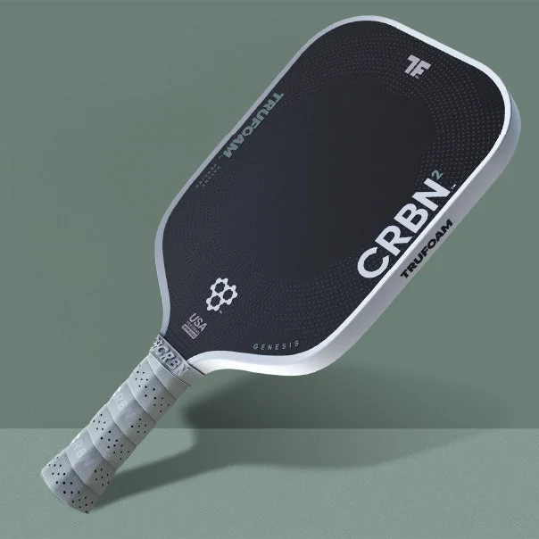 CRBN TruFoam Genesis 2 7.9oz 14mm pickleball paddle — T700 raw carbon fiber with fiberglass reinforcement face