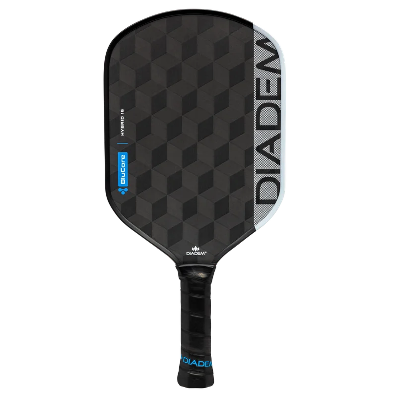 Diadem Edge BluCore Hybrid 16mm 7.8oz 16mm pickleball paddle — Triaxial Weave 3D 18K carbon fiber face