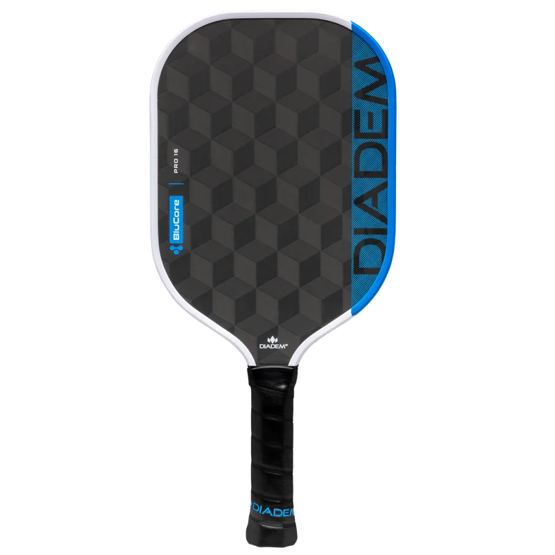 Diadem Edge BluCore Pro 16mm 7.8oz 16mm pickleball paddle — Triaxial Weave 3D 18K carbon fiber face