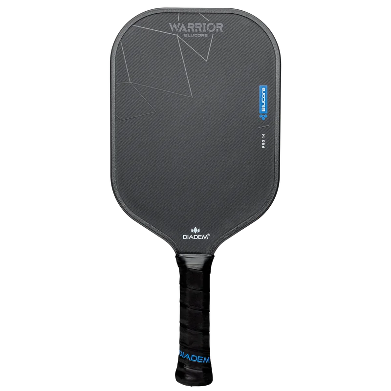 Diadem Sports Warrior BluCore 14mm 7.8oz 14mm pickleball paddle — Aramid + carbon fiber composite face