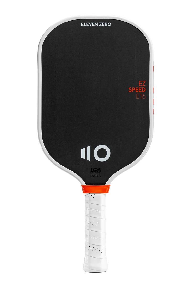 Eleven Zero EZ Speed E16 8oz 16mm pickleball paddle — Carbon fiber / fiberglass (CF/FG/CF, 90/0/90), thermoformed face
