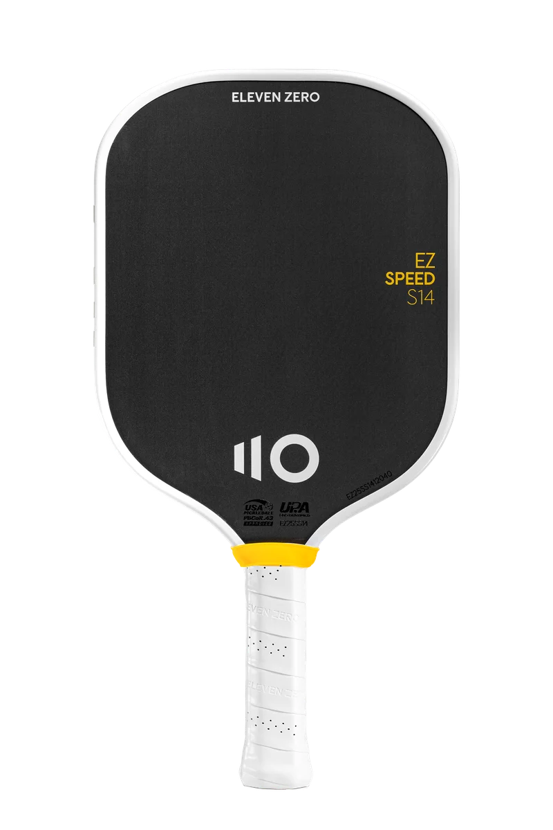 Eleven Zero EZ Speed S14 7.98oz 14mm pickleball paddle — Carbon fiber / fiberglass (CF/FG/CF, 90/0/90), thermoformed face