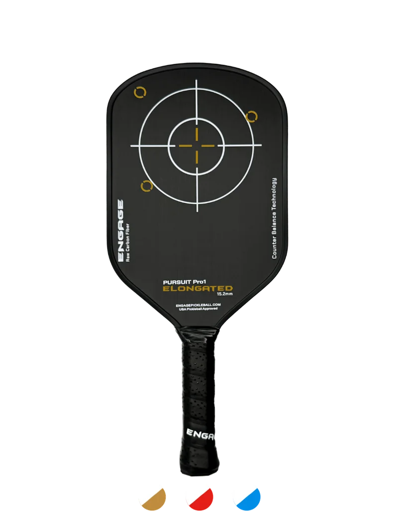 Engage Pursuit Pro1 Elongated 15.2 Raw Carbon Fiber 7.75oz 15.2mm pickleball paddle — Raw Toray T700 carbon fiber face