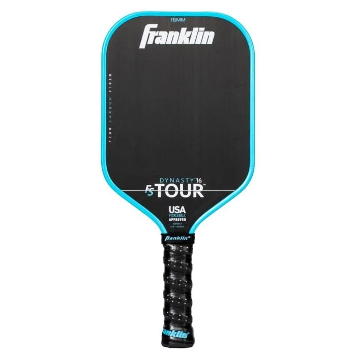 Franklin FS Tour Dynasty 16mm 8.5oz 16mm pickleball paddle — T700 raw carbon fiber with peel-ply texture face