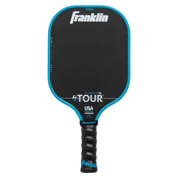 Franklin FS Tour Tempo 16mm 8.6oz 16mm pickleball paddle — T700 raw carbon fiber with peel-ply texture face