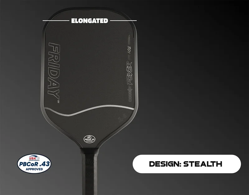 Friday Pickleball Fever 102 Elongated 16mm pickleball paddle — Flexible 3-layer carbon fiber face