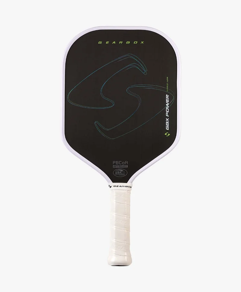 Gearbox GX5 Hybrid 7.8oz 16mm pickleball paddle — 3K woven raw carbon fiber face