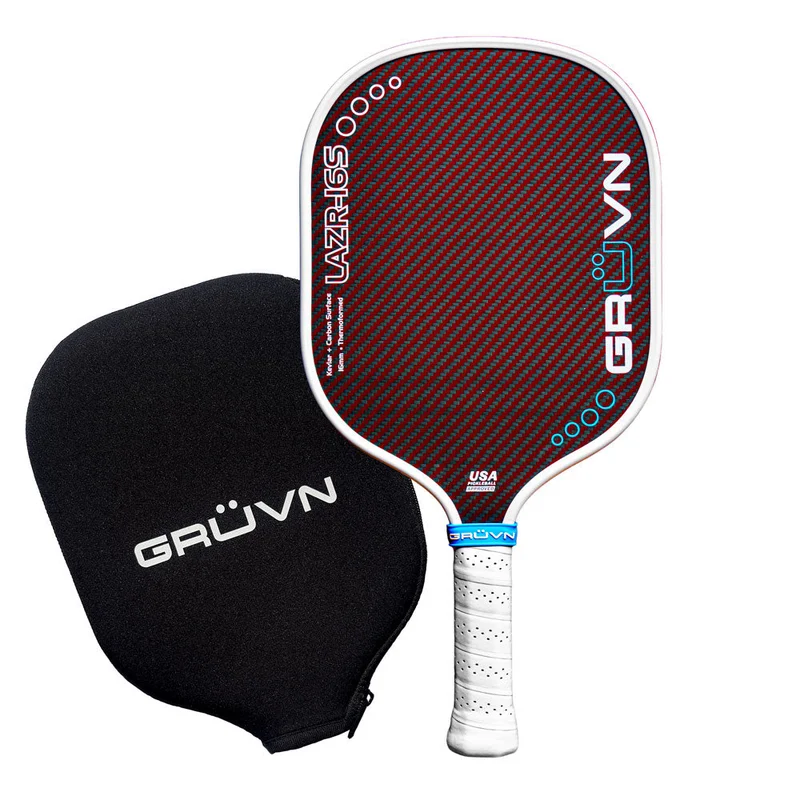 GRUVN LAZR-16S 8.1oz 16mm pickleball paddle — Kevlar + T700 carbon fiber face