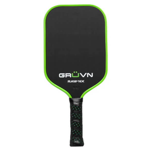 GRUVN RAW-16X 7.9oz 16mm pickleball paddle — T700 raw carbon fiber (peel-ply) face