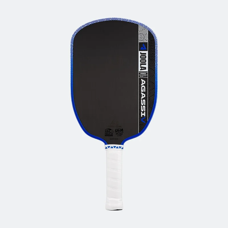 JOOLA Agassi Pro V 14mm 8.1oz 14mm pickleball paddle — Textured carbon fiber face