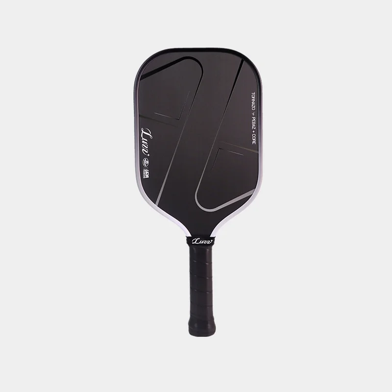 Luzz Pro 4 Tornazo 7.75oz 16mm pickleball paddle — Carbon fiber with 3D grooved weave face