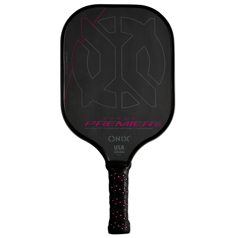 Onix Evoke Premier Pro Raw Carbon 12mm 7.5oz 12mm pickleball paddle — Raw carbon fiber face