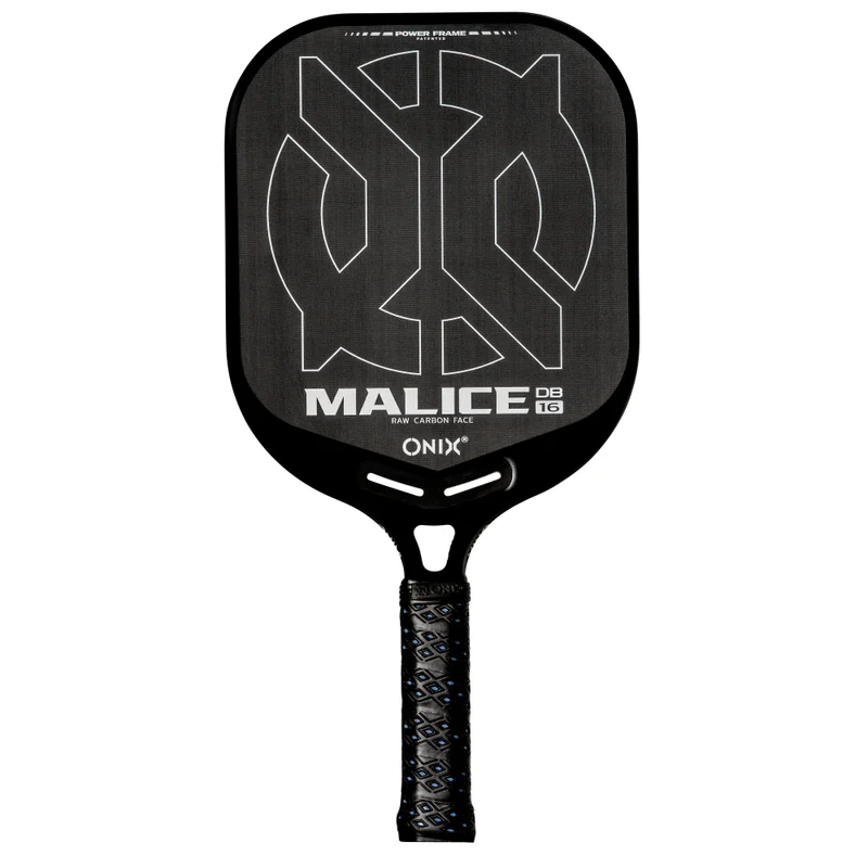 Onix Malice DB Open Throat Raw Carbon 16mm 7.8oz 16mm pickleball paddle — Raw carbon fiber face