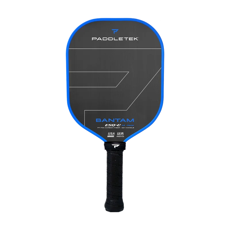 Paddletek Bantam ESQ-C 14.3mm 7.6oz 14.3mm pickleball paddle — PT-700 unidirectional raw carbon fiber face