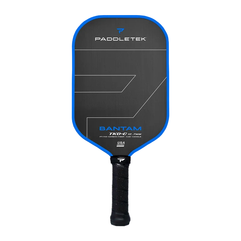 Paddletek Bantam TKO-C 12.7mm 7.7oz 12.7mm pickleball paddle — PT-700 unidirectional raw carbon fiber face