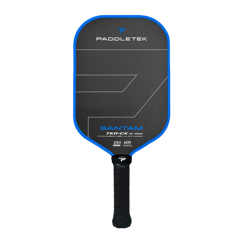Paddletek Bantam TKO-CX 14.3mm 7.9oz 14.3mm pickleball paddle — PT-700 unidirectional raw carbon fiber face