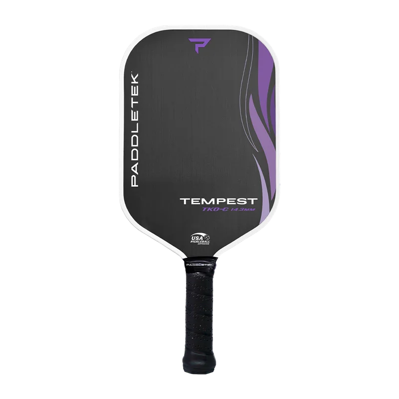 Paddletek Tempest TKO-C 7.8oz 14.3mm pickleball paddle — PT700 raw carbon fiber face