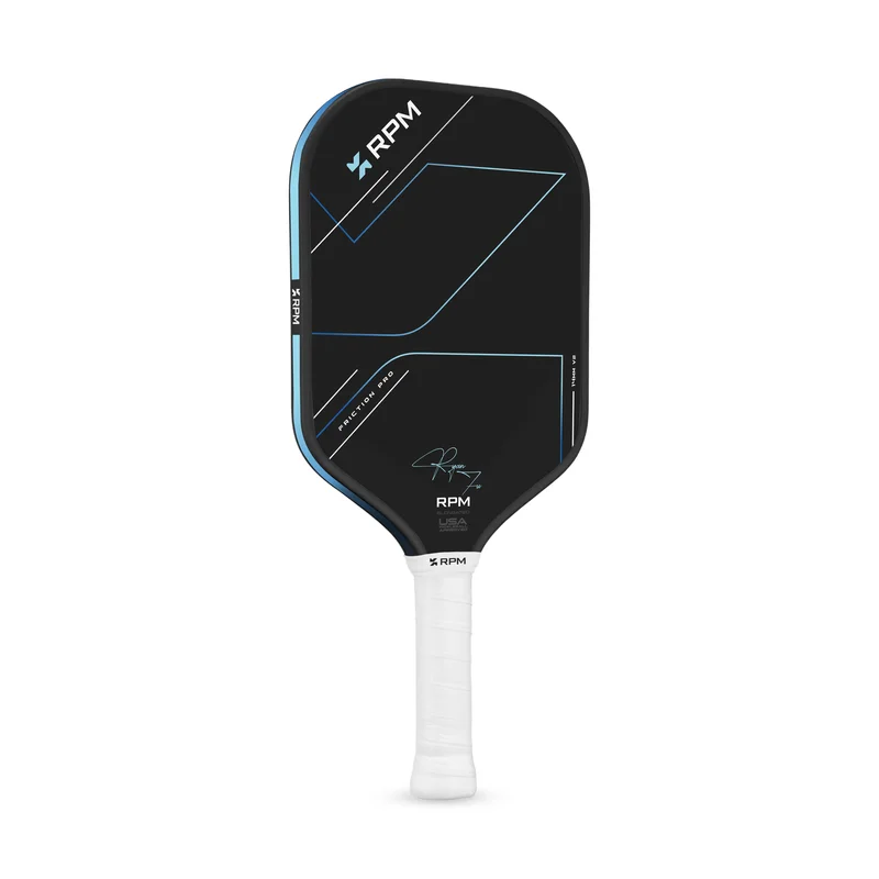 RPM Friction Pro V2 14mm Elongated 7.6oz 14mm pickleball paddle — Carbon fiber with CarbonBite texture face