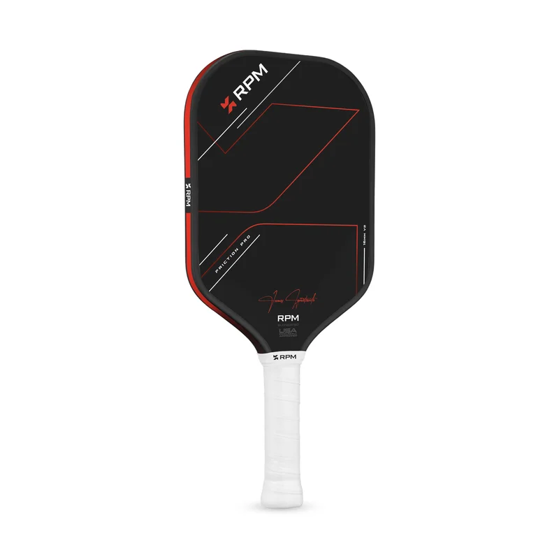 RPM Friction Pro V2 16mm Elongated 7.7oz 16mm pickleball paddle — Carbon fiber with CarbonBite texture face