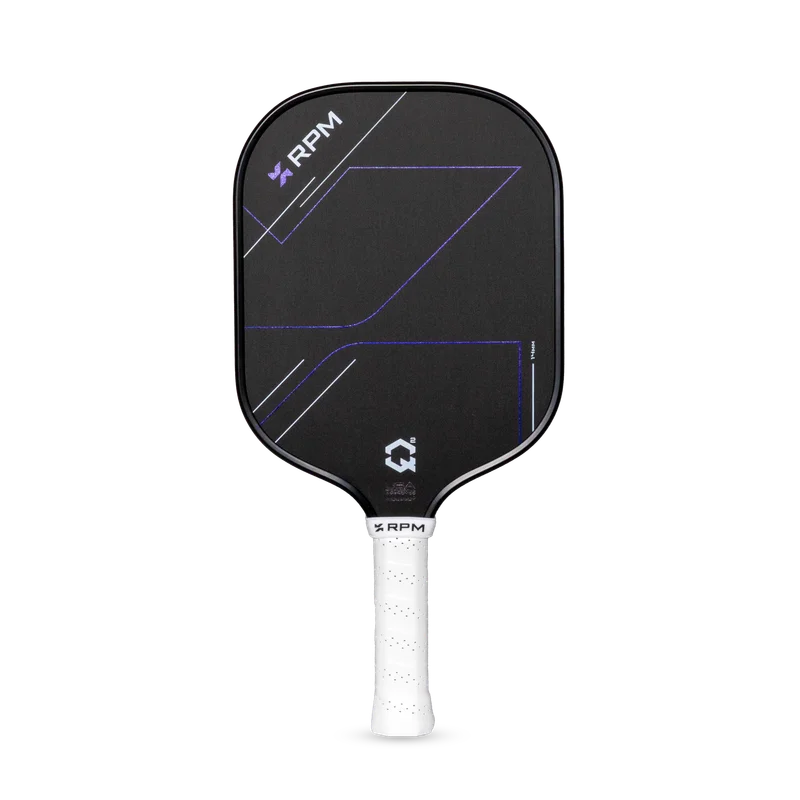 RPM Pickleball Q2 14mm Widebody 7.7oz 14mm pickleball paddle — Carbon fiber with CarbonBite surface face