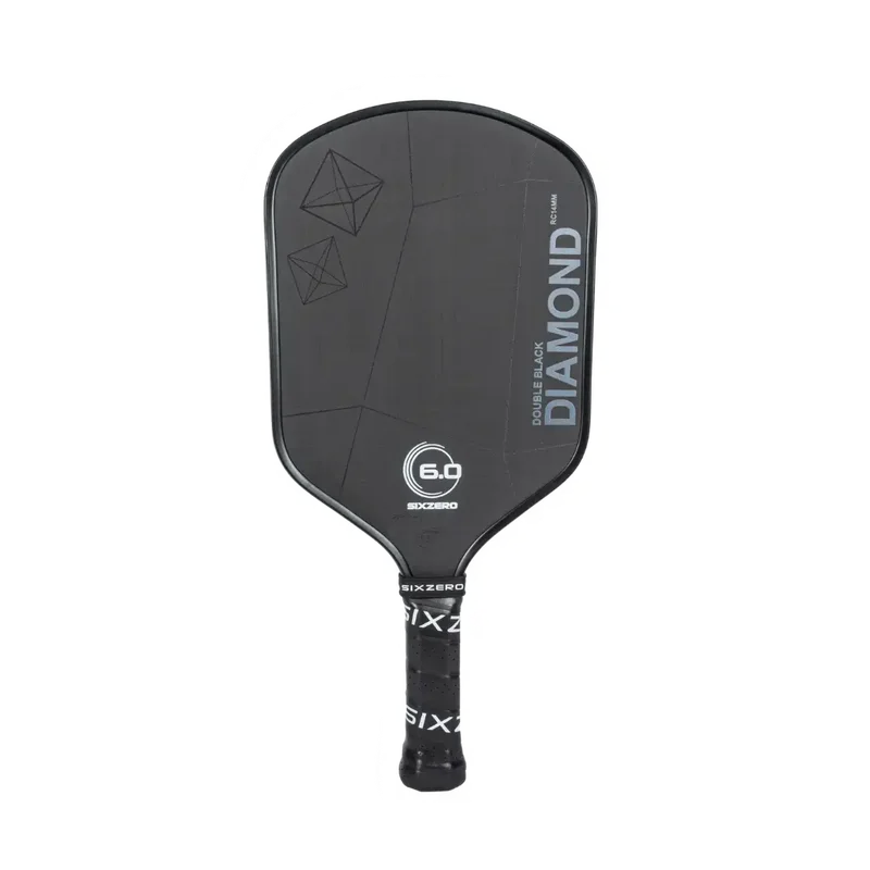 Six Zero Double Black Diamond Control 16mm 7.9oz 16mm pickleball paddle — Toray T700 raw carbon fiber face