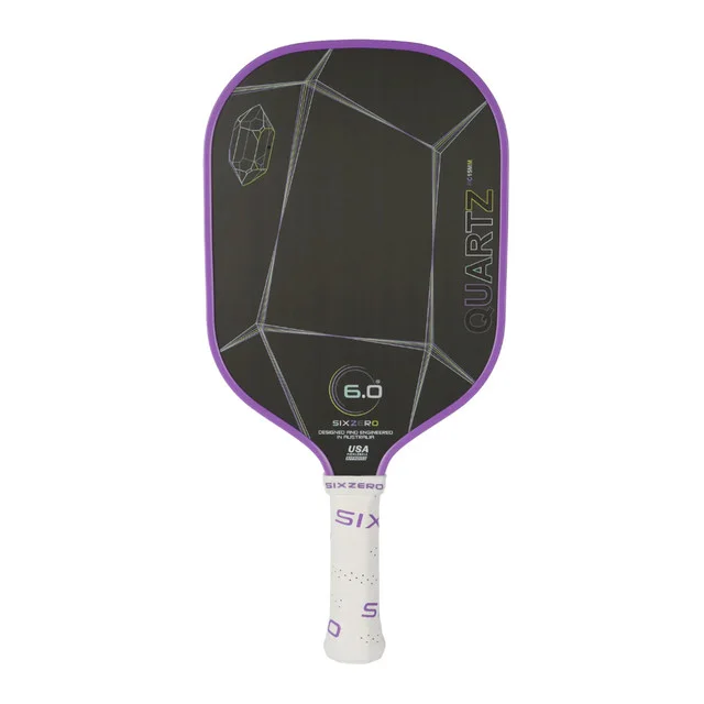 Six Zero Quartz 15mm 7.6oz 15mm pickleball paddle — Raw carbon fiber face