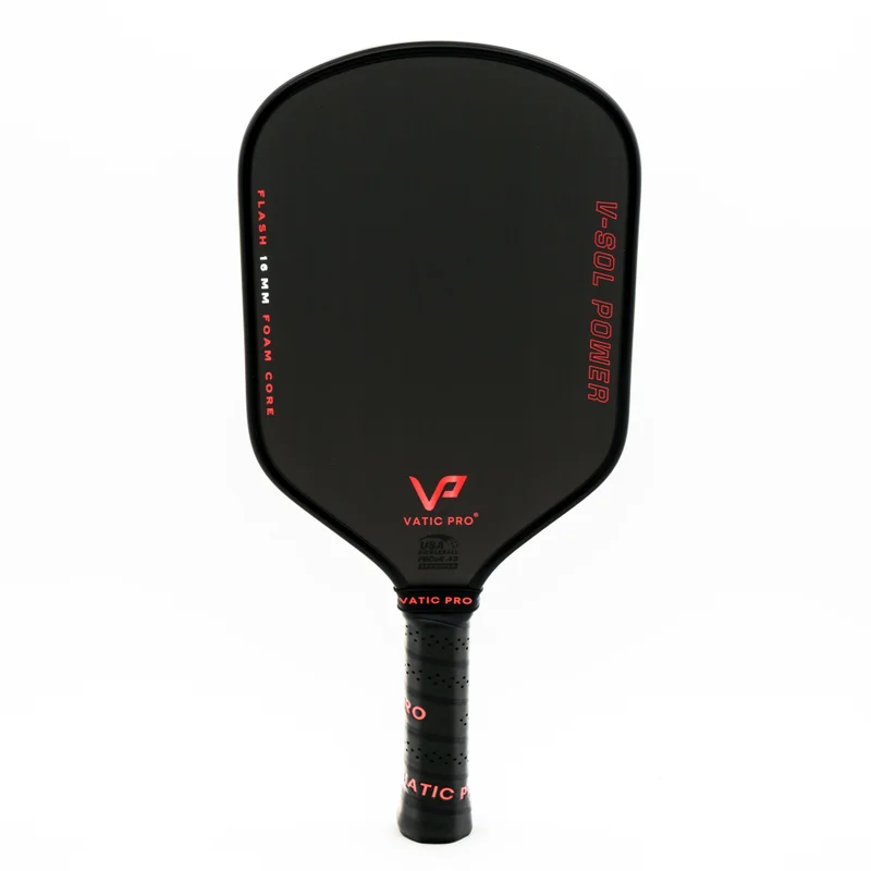 Vatic Pro V-Sol Power Flash 16mm (Hybrid) 8oz 16mm pickleball paddle — Toray T700 raw carbon fiber face