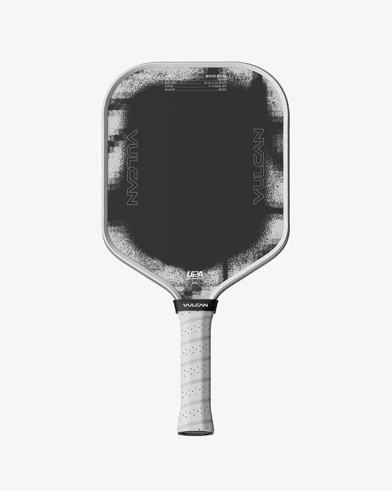 Vulcan White Noise Widebody 16mm 7.8oz 16mm pickleball paddle — Tri-laminate T700 raw carbon fiber face