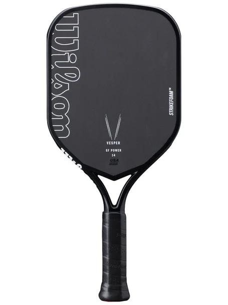 Wilson Vesper SF Power 14 7.9oz 14mm pickleball paddle — Raw carbon fiber over fiberglass base (Raw Hybrid) face